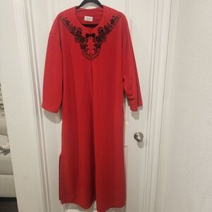 Vintage Vanity Fair Fleece Nightgown/Robe Red Size L